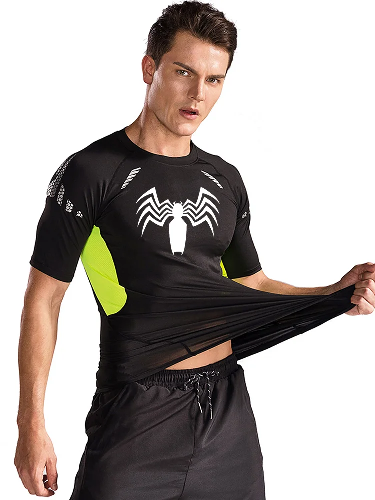 Мужская компрессионная футболка для бега плотная спортивная рубашка с длинным