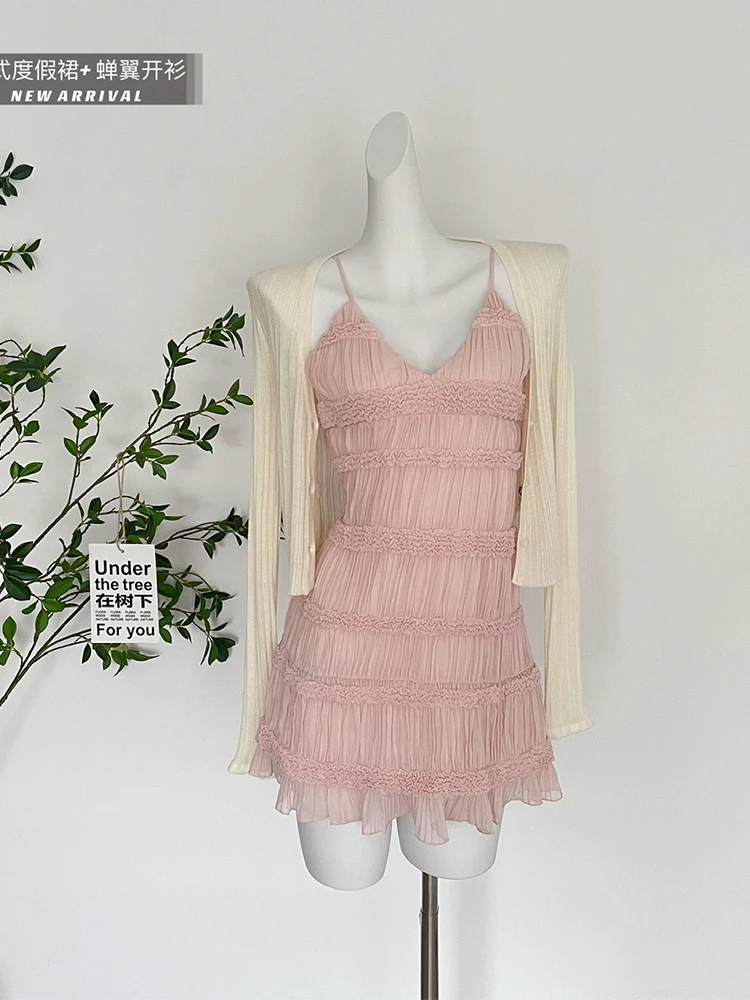 

Summer Party Coquette Mini Spaghetti Strap Prom Dress For Women 2023 Backless Frocks Streetwear Design Evening Sexy Gyaru Tide