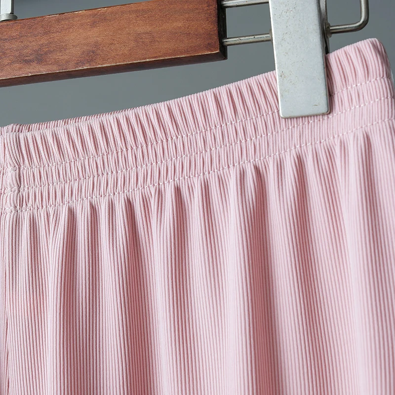 Women's 2 Pieces Ice Silk Pajamas Fashion Loose Nightwear Suit Casual Homewear Solid Pajama Set for Women Plus Size Sleepwear