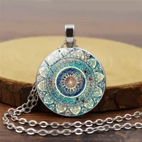 vintage mandala time pendant creative glass ball necklace bracelet earring jewelry set gifts for men and women