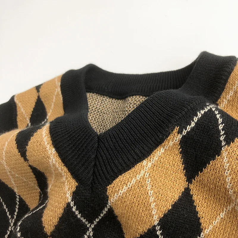 Детская одежда в Корейском стиле весна-лето 2024 костюм для мальчиков ромбовидный