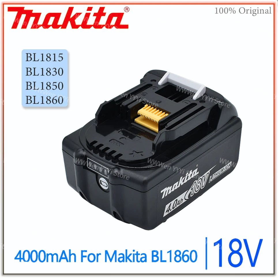 

Makita 100% original 18V Makita 4000mAh lithium-ion rechargeable power tool 18V replacement battery BL1860 BL1830 BL1850 BL1860B