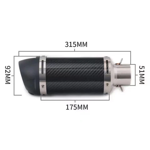 51 мм выхлопная труба для мотоцикла Honda Yamaha Kawasaki R1 R3 Kawasaki Z900Z1000 Little ninja400 250 Benali 502C GSX250 K8