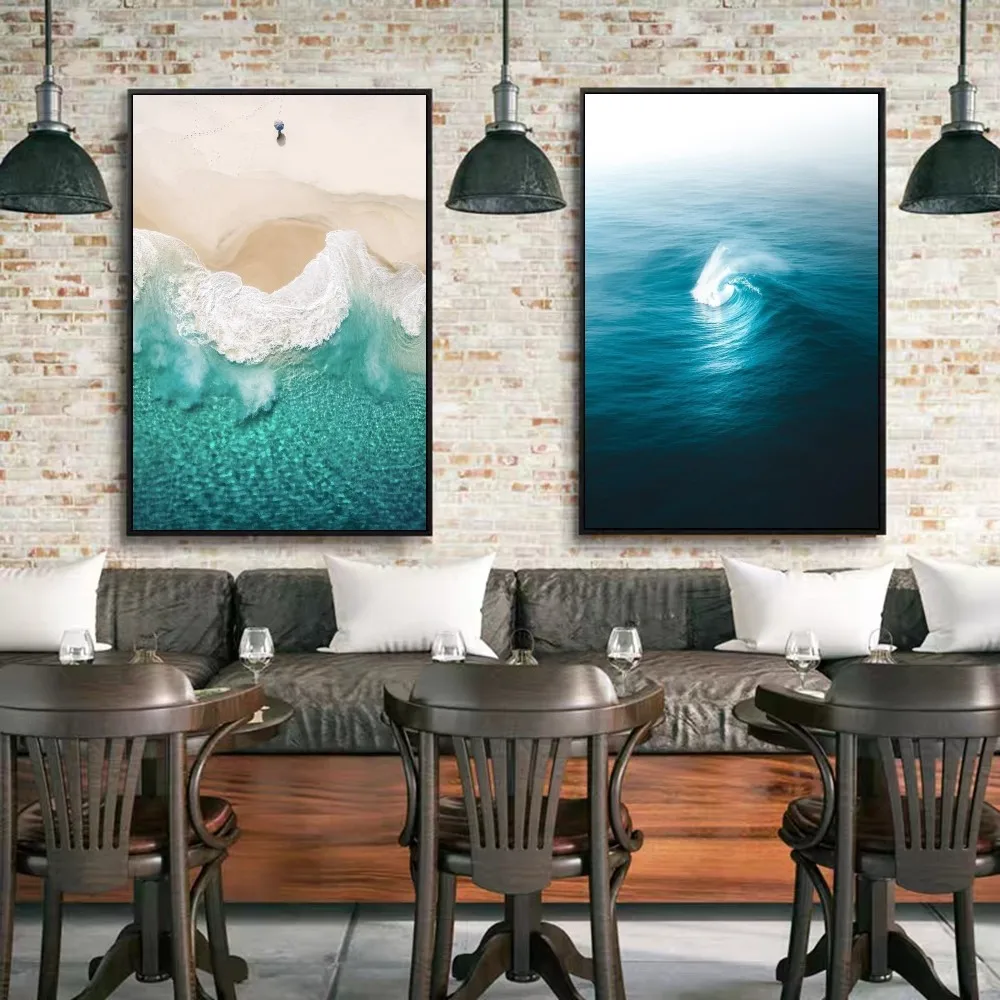 Художественный Постер Beach Ocean Wave - Самоклеящаяся Белая Бумага Современный Стиль