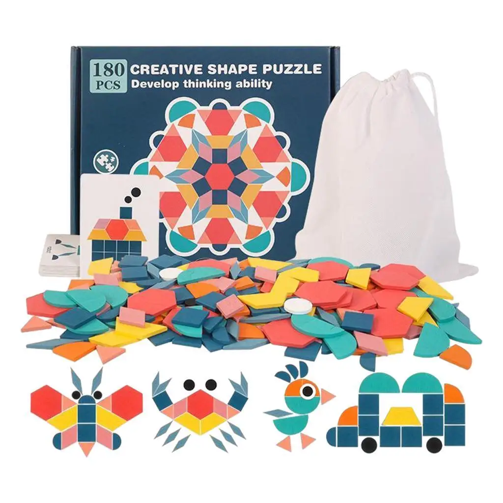 

Wooden Geometric Shape Puzzle Kindergarten Classic Toys Brain Teaser Toy