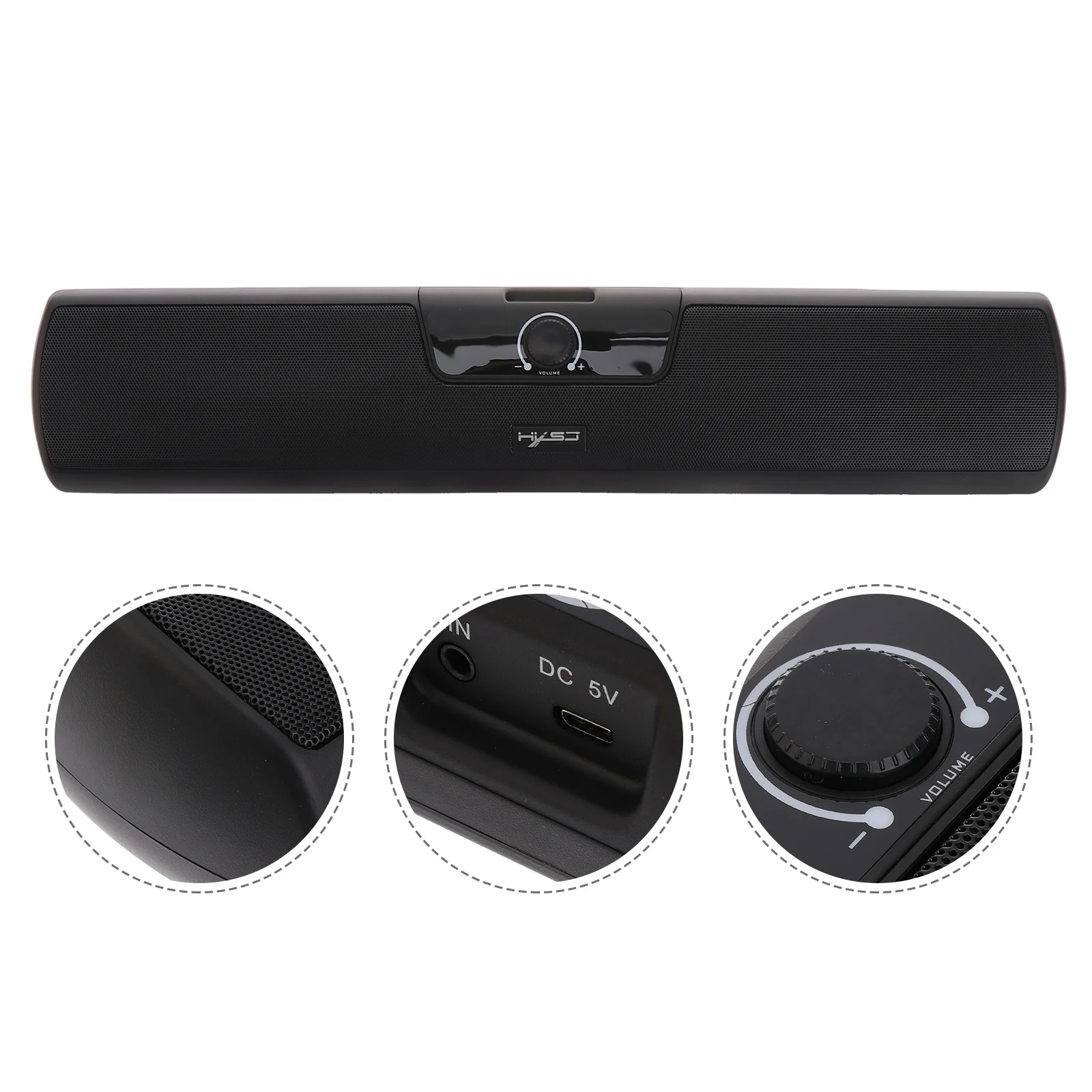 

Long Computer Speaker Wired Desktop Sound Bar Bass Loudspeaker Abs Laptop Practical Subwoofer
