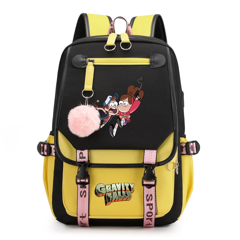 

Школьный ранец Disney Gravity Falls для мальчиков и девочек-подростков, рюкзак для ноутбука с USB-зарядкой для женщин и мужчин, дорожная сумка