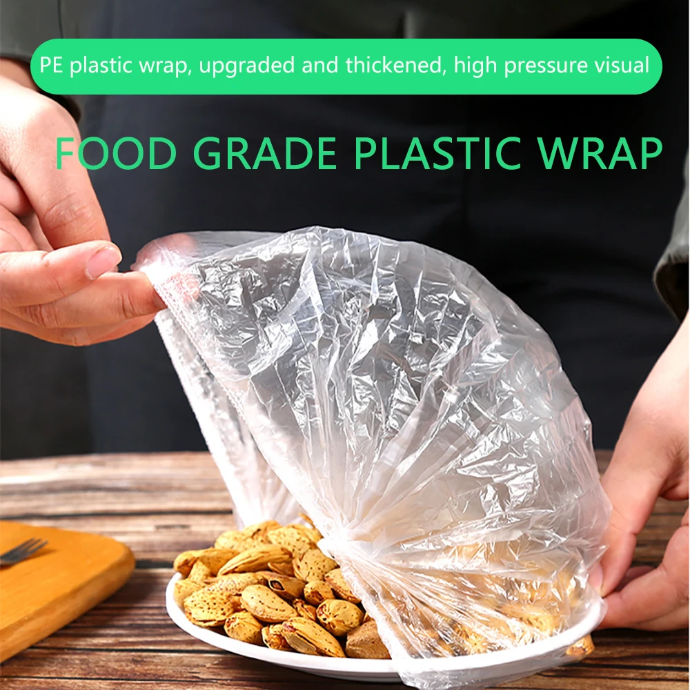 

Kitchen Disposable Food Cover Refrigerator Fruit Food Stretch Leftovers Protection Film Dustproof Creative Plastic Wrap 100pcs