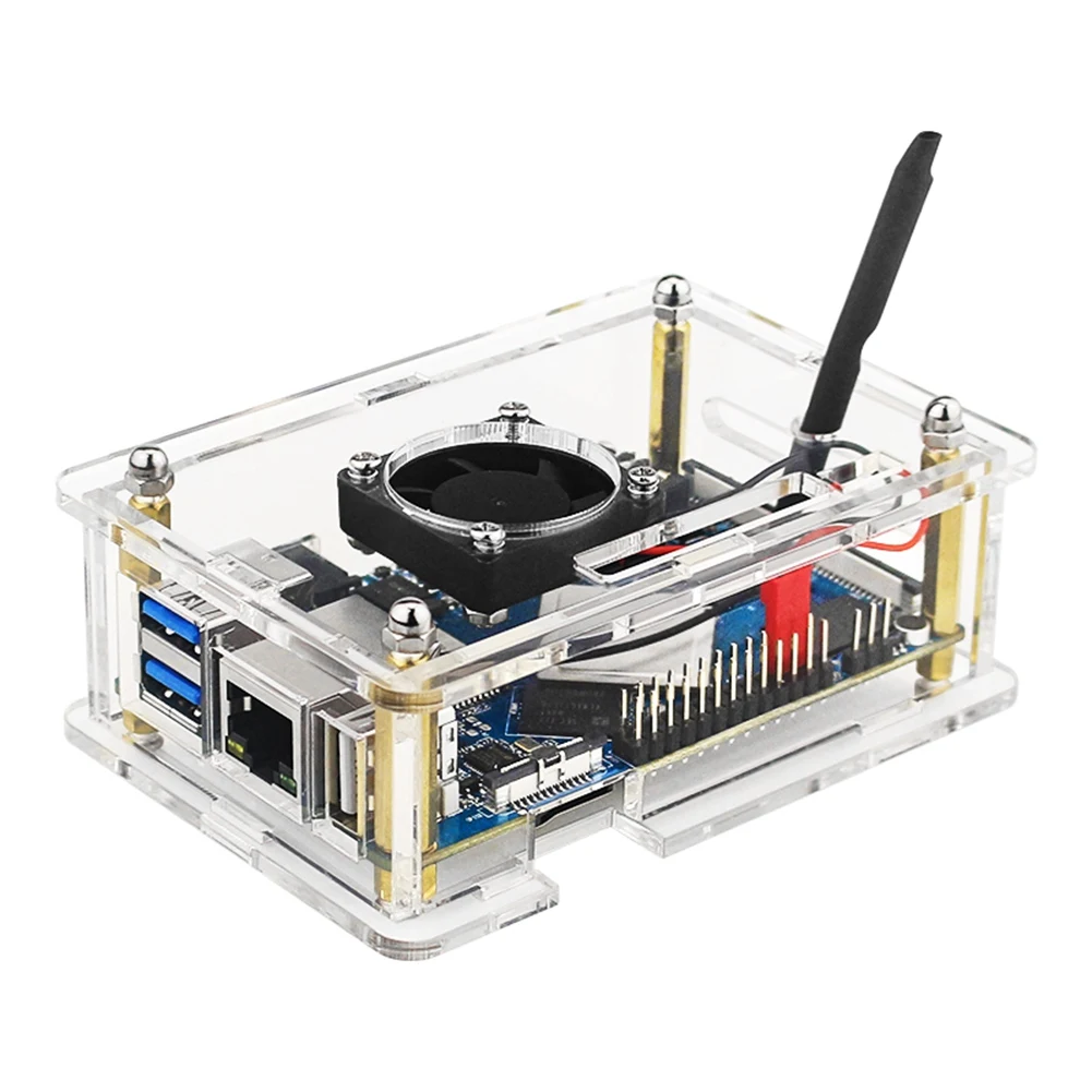 

Для Orange Pi 4 LTS акриловая зеркальная прозрачная коробка с вентиляторной отверткой для Orange Pi 4 LTS OPI 4LTS