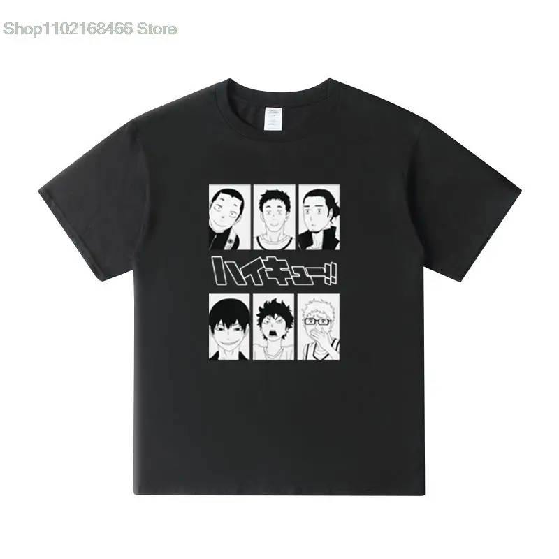 

Japan Haikyuu Karasuno Volleyball Club T-shirt Men Short Sleeved Kuroo Anime Bokuto Oya Manga Shoyo T Shirt Pure Cotton Tee Gift