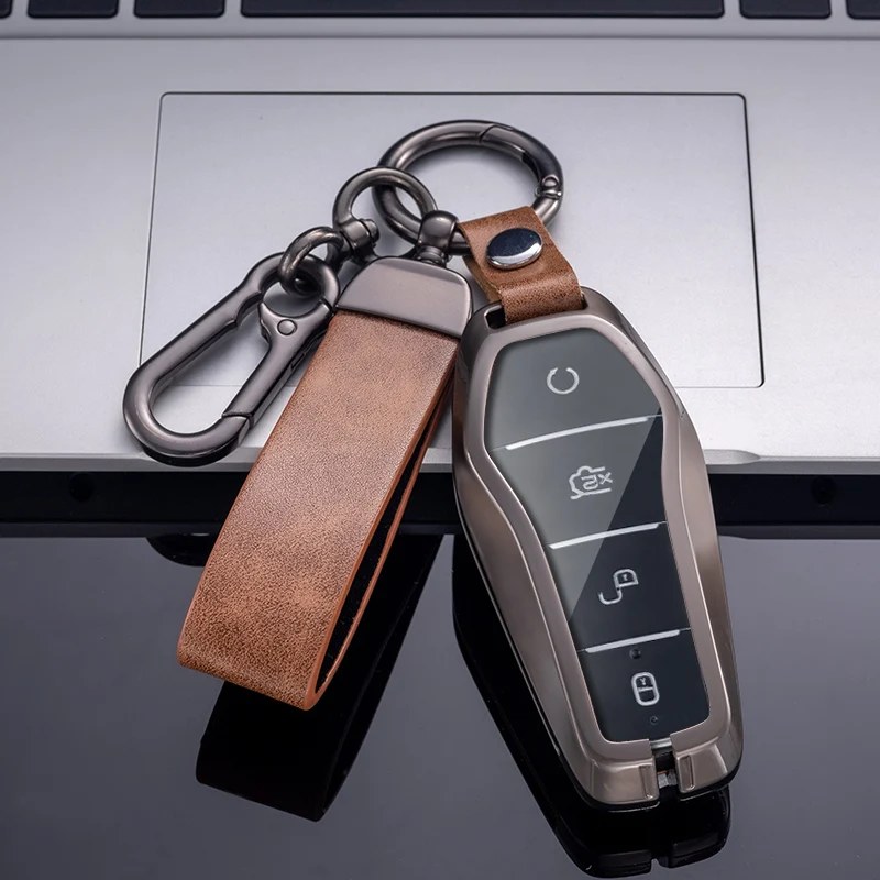 Для BYD Qin Plusdmi Atto 3 Han EV Dolphin новый металлический Автомобильный ключ чехол 4 кнопки