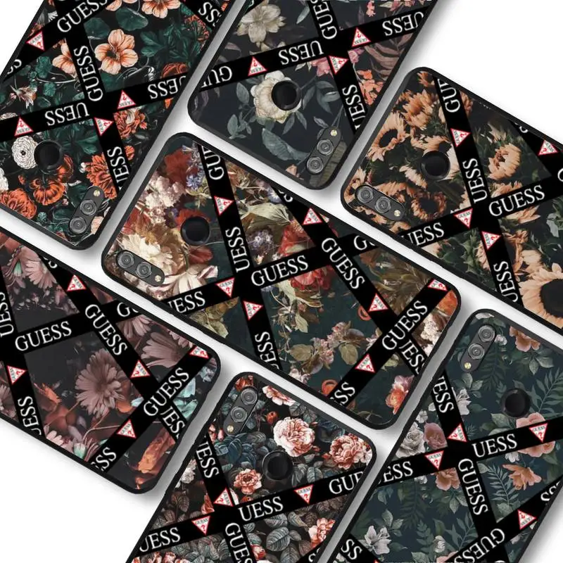 

Fashion Brand GUESS Flowers Phone Case For Huawei honor10Lite 10i 20 8x 10 Honor9lite 9xpro Coque