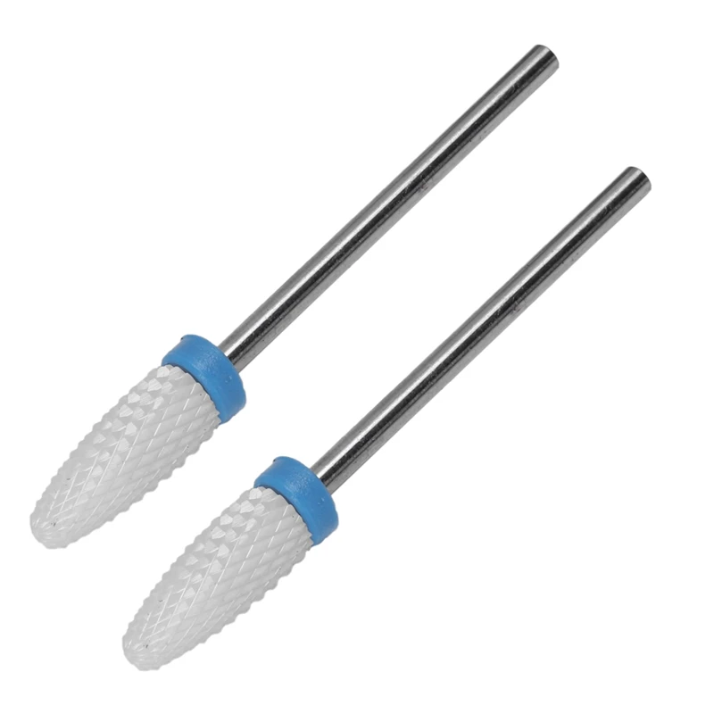 

Nail Cone Tip Ceramic Drill Bits Electric Cuticle Clean Rotary For Manicure Pedicure Grinding Head Sander Tool 2Pcs Blue