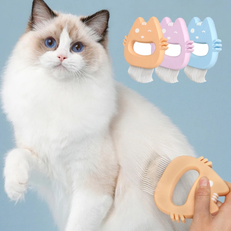 

Pet Dog Cat Combs Hair Remover Brush Pet Grooming Tools Dog Massage Comb Brush Cute Handle Remove Loose Hairs Pet Cat Supplies