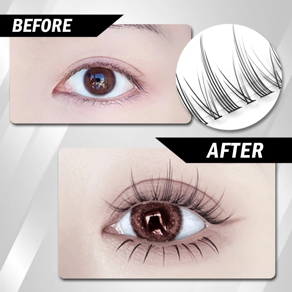 ETVITE Манга Настраиваемые Накладные Ресницы Ручной Работы Смешанные Длинные