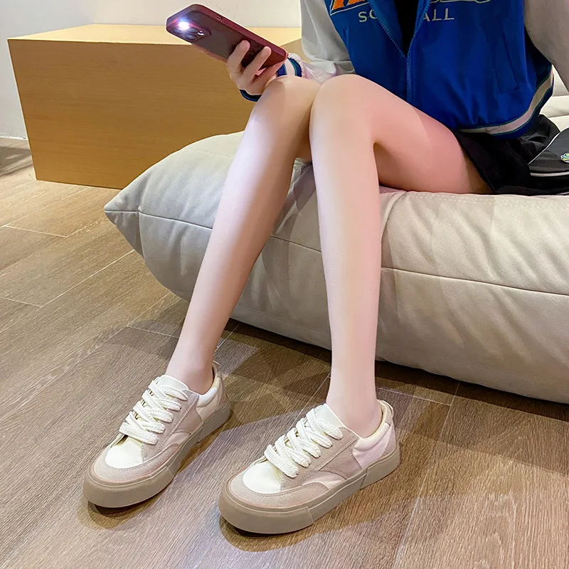 Fashion Casual Cloth Shoes for Women INS Student Comfortable Sneakers Versatile Thick Rubber Soled Shoes Contrast Canvas Shoes
