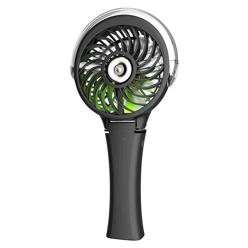 

Handheld Misting Fan Light, Rechargeable Battery Operated Fan, 3 Speeds, 6 Colorful Light, 180 Degree Adjustable, Mini