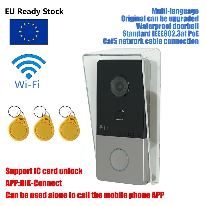 Скидка HIK умный дверной звонок, дверной звонок, домофон, видеодомофон, водонепроницаемый, поддержка карт Скидка HIK умный дверной звонок, дверной звонок, домофон, видеодомофон, водонепроницаемый, поддержка карт