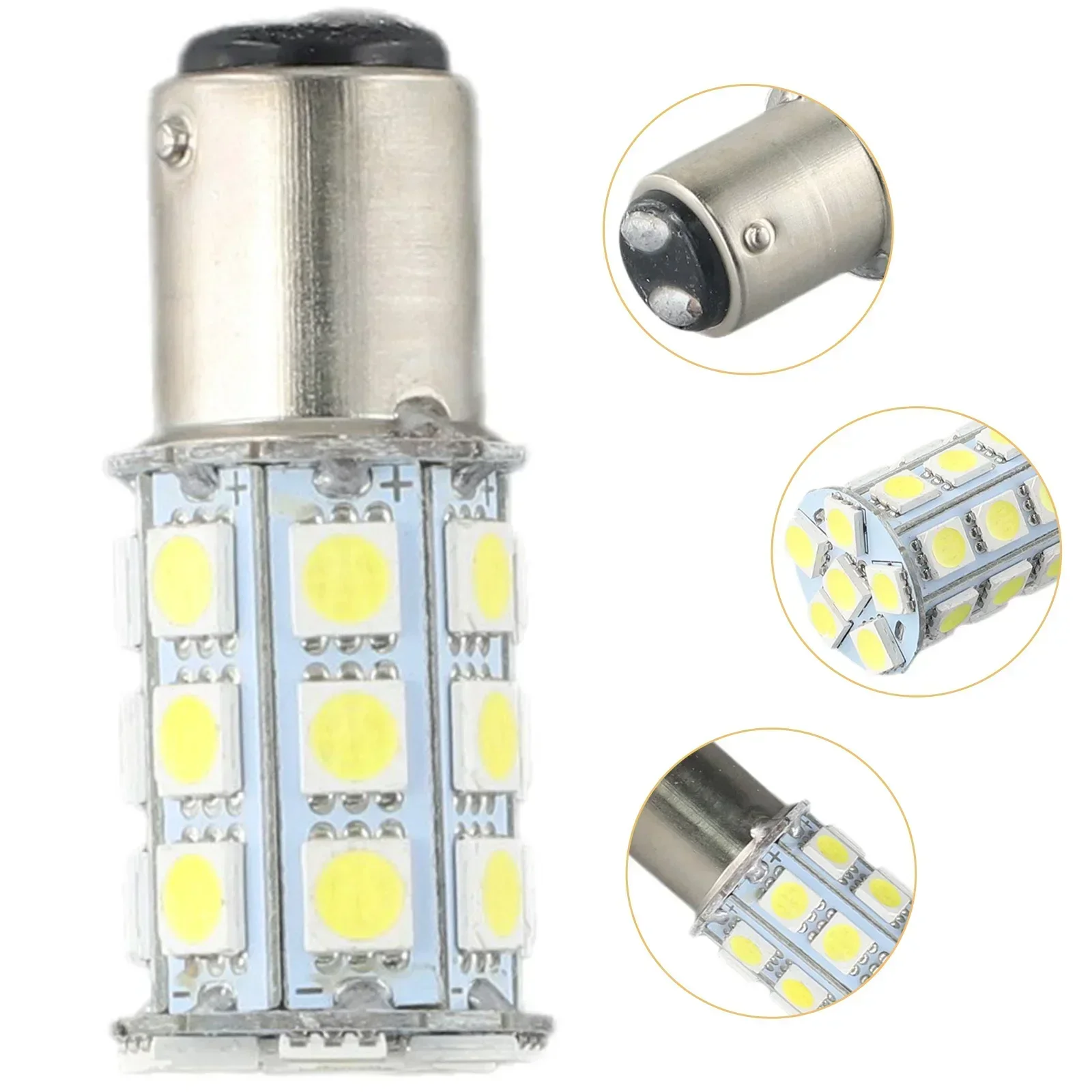 Запчасти LED Белый 1 шт. 27-SMD BA15D 6000K 1004 1076 1142 Внутренние фонари для лодки Лампы