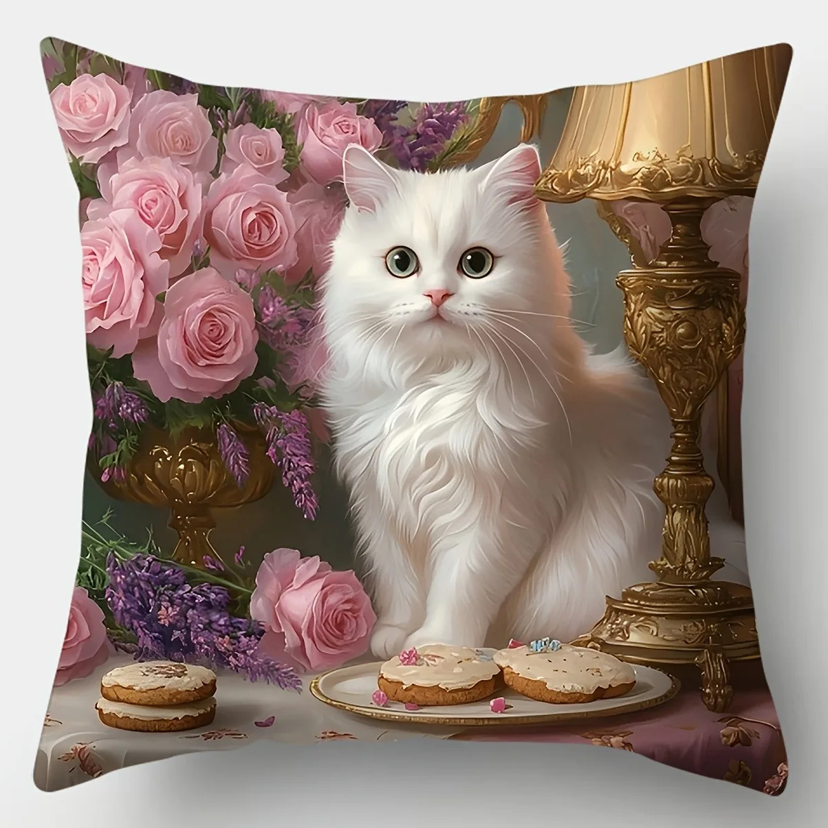 

Декоративные наволочки Charming Cat полиэстер велюр 40x40 см