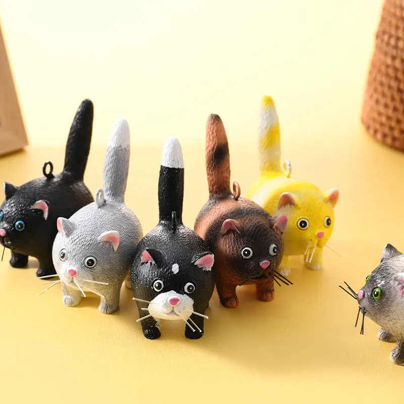 

Милая миниатюрная кукла в виде кошки из смолы, креативная причудливая миниатюрная скульптура, оригинальная статуэтка кошки, подарок, подел...