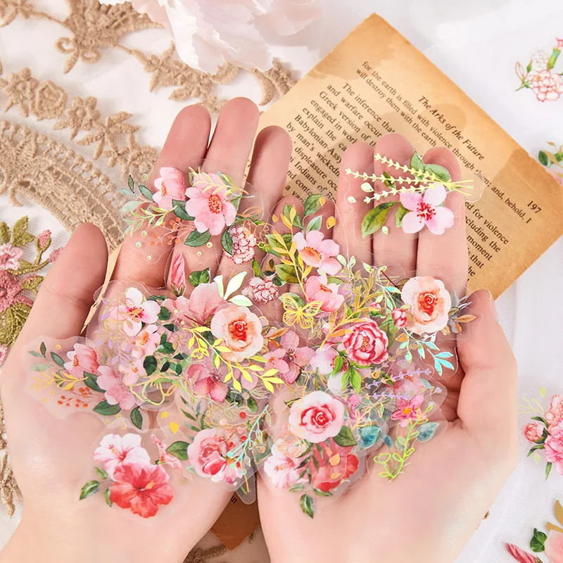 

Colored Flower PET Sticker Pack Journaling Dreamland Deco Stickers DIY Scrapbooking Sticker Pack 40pcs/pack