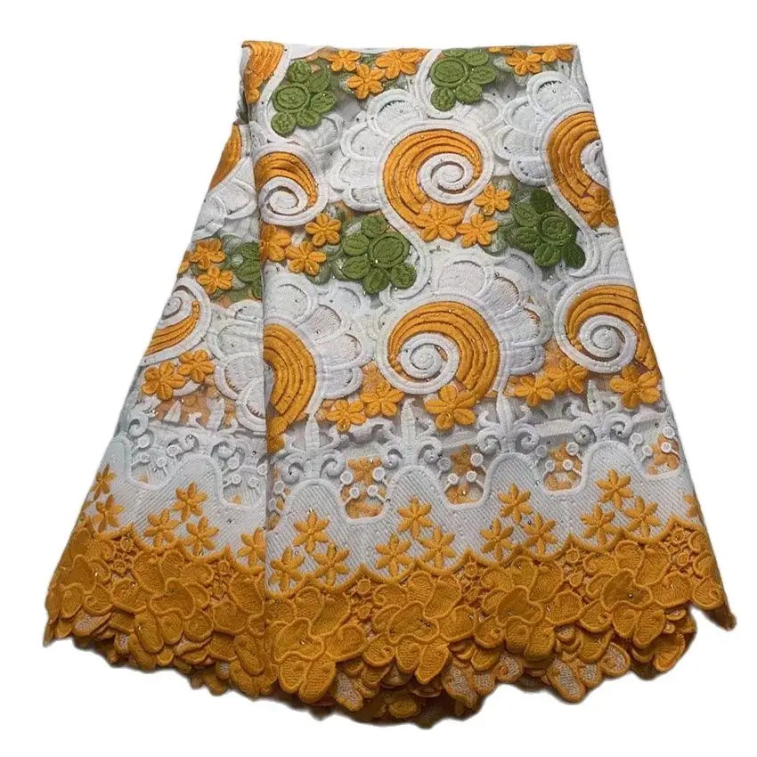

Африканская Высококачественная нигерийская швейцарская кружевная ткань, 2022 качество, жаккардовая Хлопковая женская ткань для шитья, свадь...
