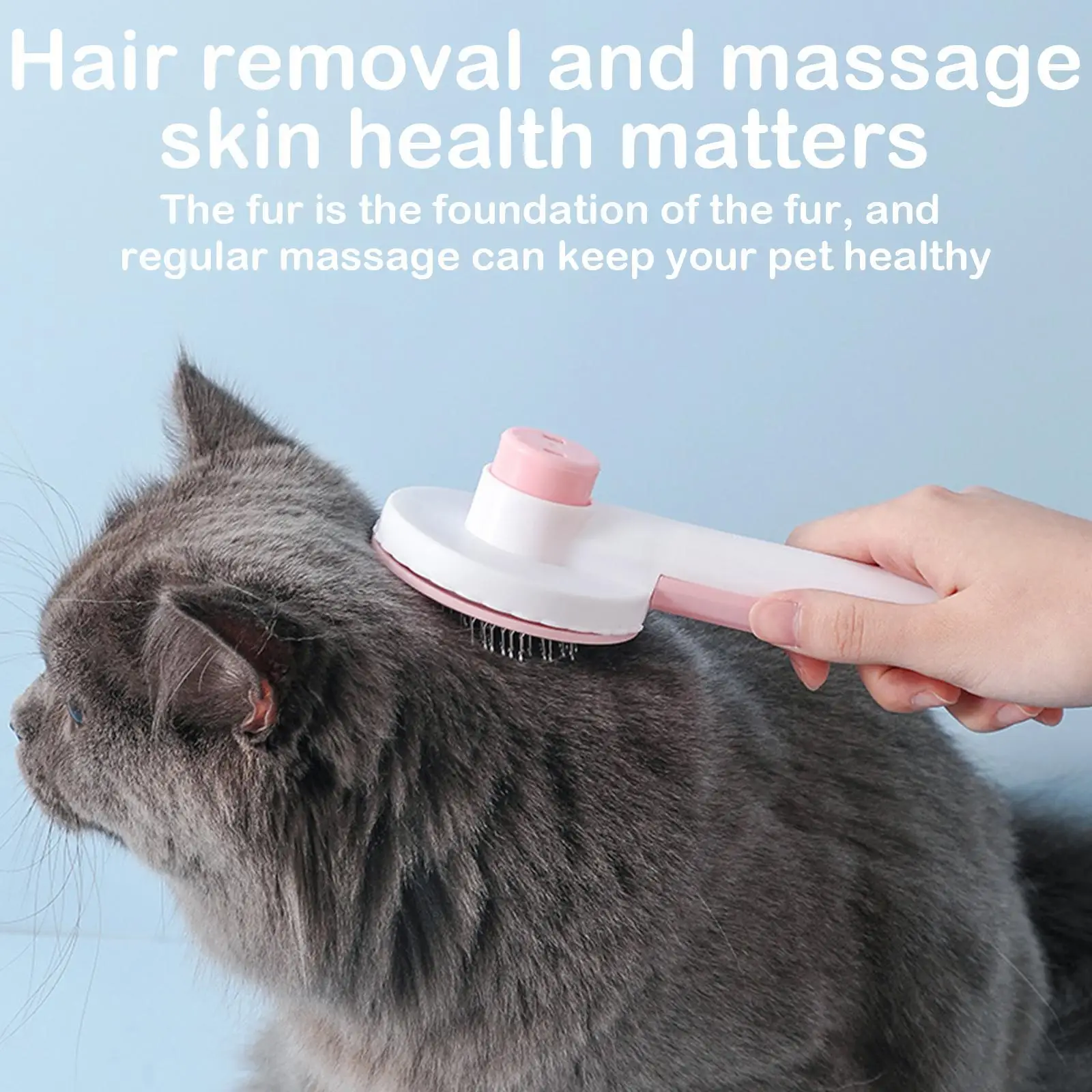 

Pet Cat Hair Brush Pet Comb Self Cleaning Slicker Brush Remove Hair Grooming Brush Pet Dematting Comb