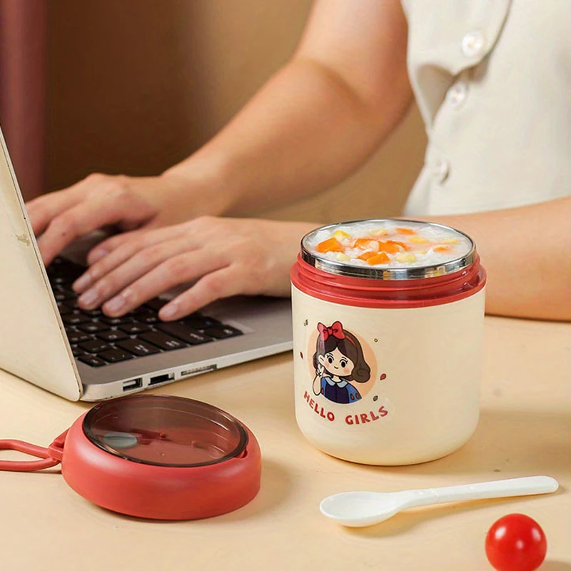 Портативная Герметичная Чашка Для Супа Из Нержавеющей Стали 304 С Крышкой И Ложкой