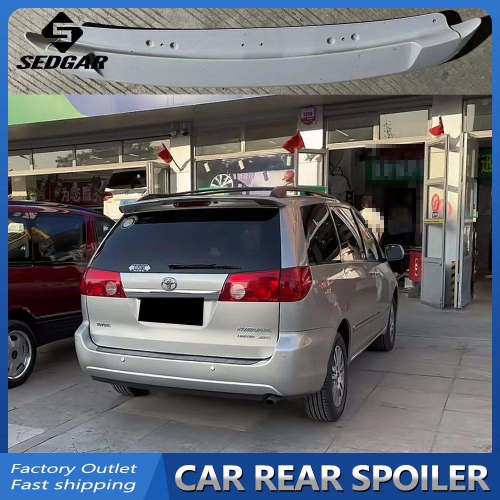 

Для 2004-2010 TOYOTA SIENNA GEN 2, триггерный спойлер без подсветки, АБС-пластик, неокрашенный спойлер, багажник, багажник, крыло, спойлер