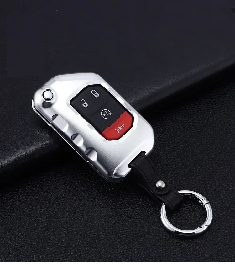 

Aluminum alloy Start Remote Control Package Keyless Start Key Case Holder for Jeep Wrangler JL JLU Flip Protect Entry Bag Holder