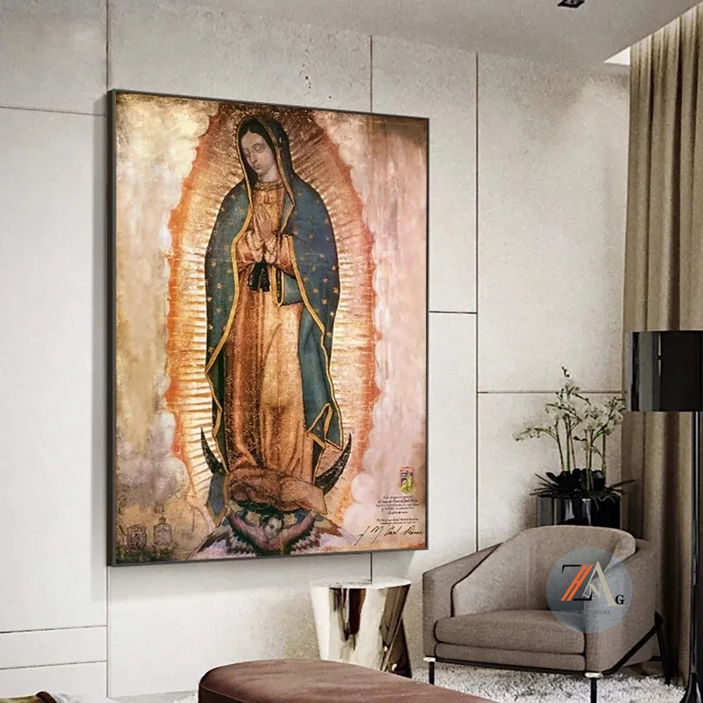 Дева Мария Гуадалупе картина маслом Современный абстрактный дизайн искусство