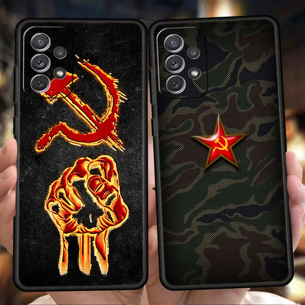 

Vintage USSR CCCP Silicone Case For Samsung Galaxy A32 A52 A14 A13 A22 A72 A51 A71 A41 A11 A31 A21S 5G Luxury Phone Cover Shell