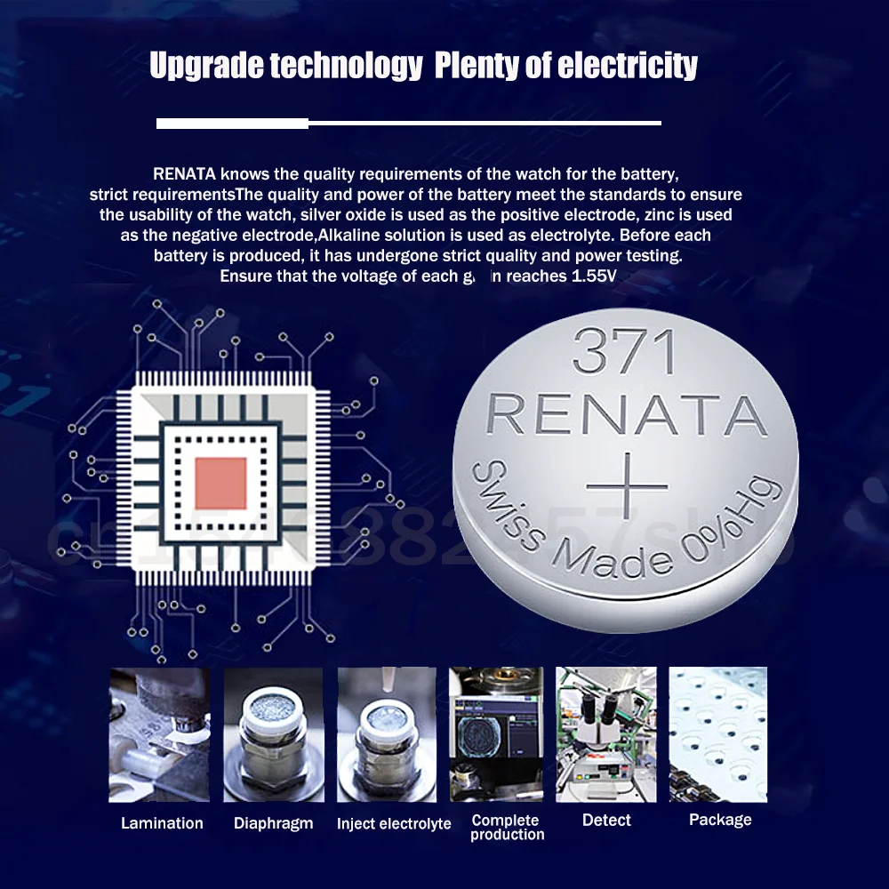 5 шт. Renata 371 SR920SW AG6 LR920 LR69 920 1 55 в аккумулятор из оксида серебра для часов игрушек