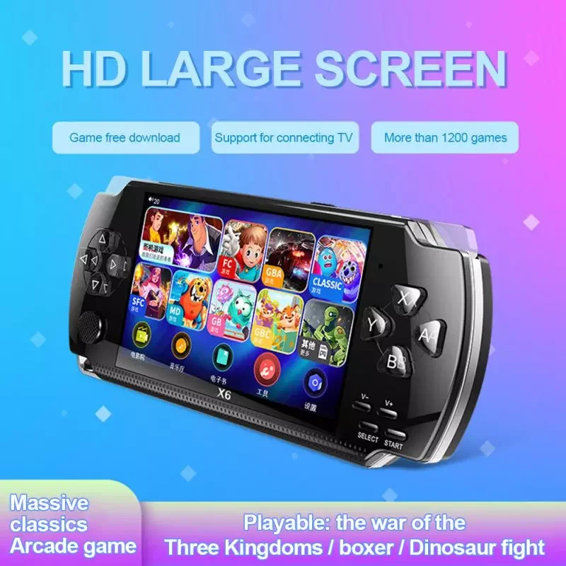 

4.0 Inch Handheld Video Game Console Dual Joystick Mini Portable Game Console Built-in 1500 Classic Free Games Support TV PC