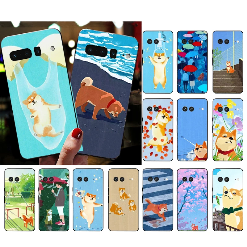 

Phone Case for Google Pixel 7 Pro 7 6A 6 Pro 5A 4A 3A Pixel 4 XL Pixel 5 6 4 3 XL 3A XL 2 XL Shiba Inu Painting Case Funda