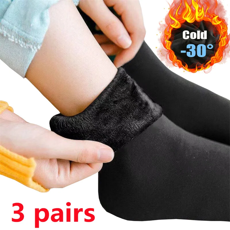 

Теплые 3 кашемировые носки, короткие бархатные шерстяные носки, напольные нейлоновые зимние пары/комплект, носки, женские утепленные зимние сапоги