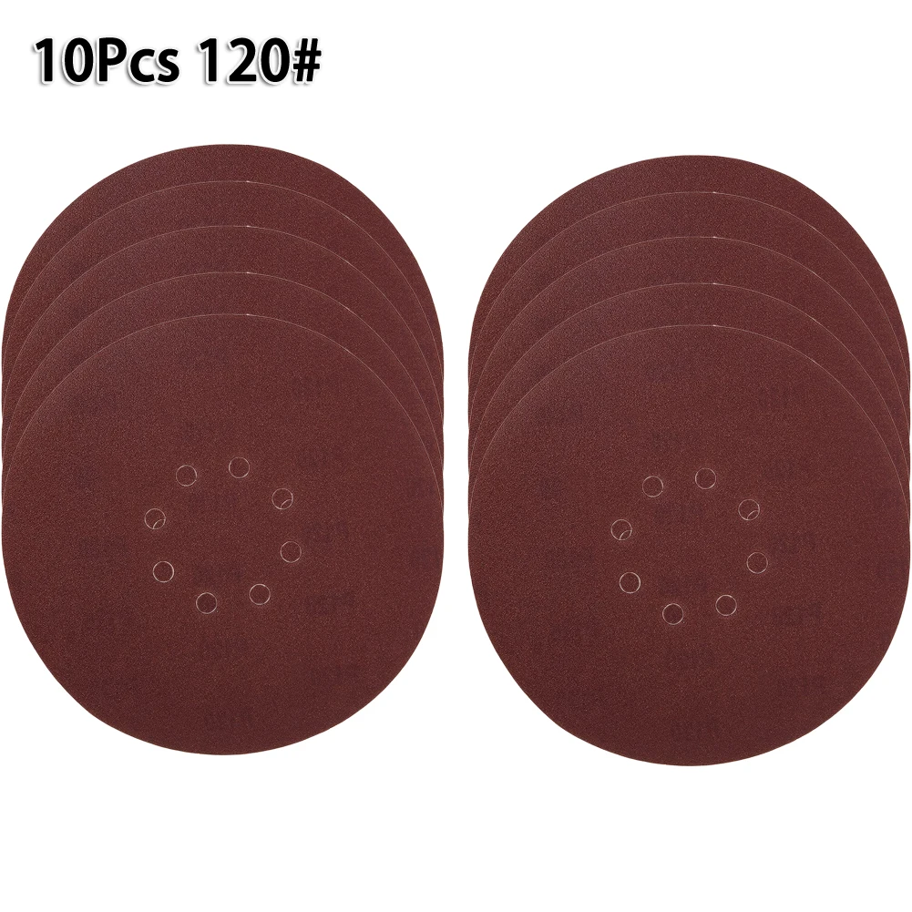 

Universal Sandpaper 8 Hole For Wood Hook & Loop Sanding Discs WEN 6369 10 Pcs