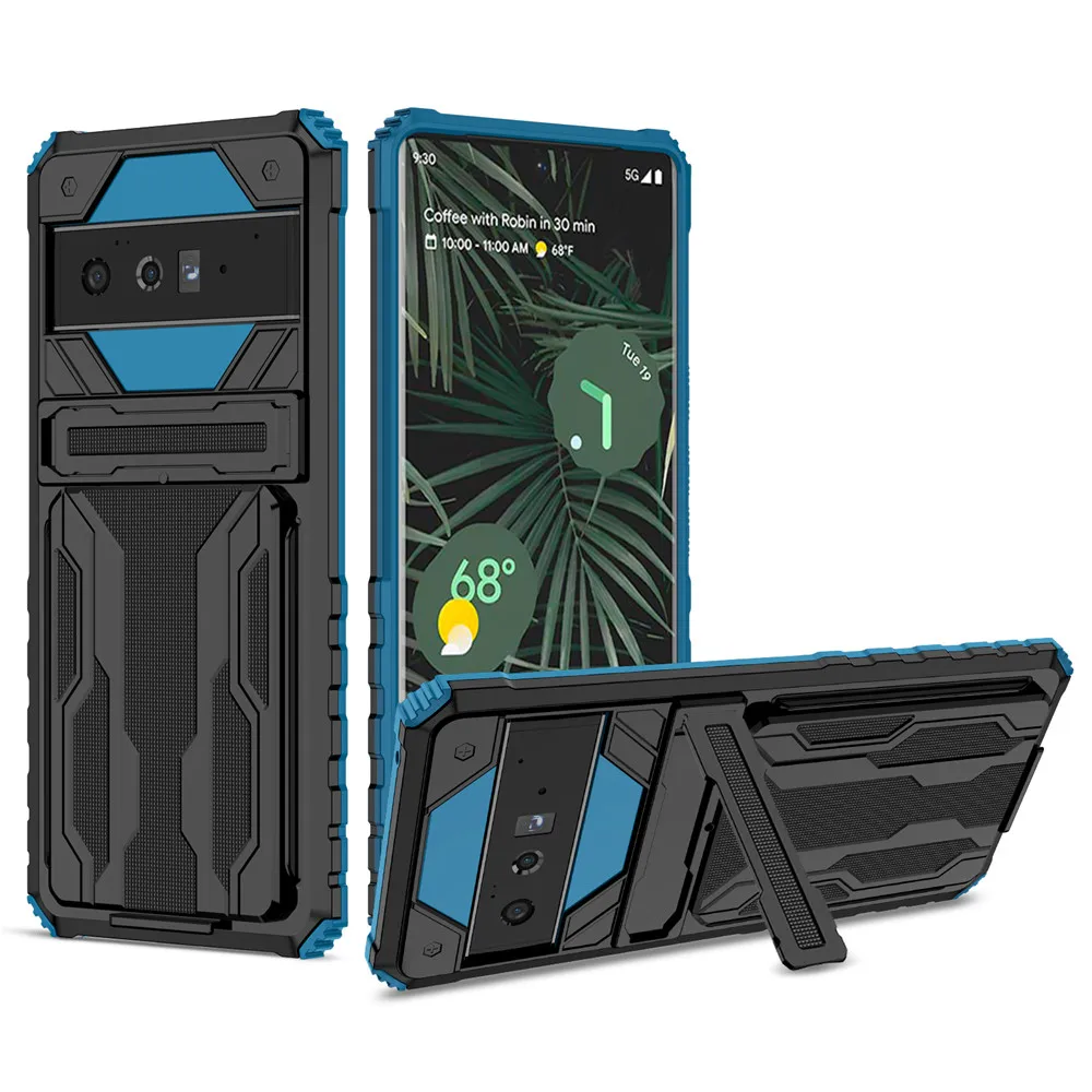 

for Google Pixel 6 Pixel6 6pro Coque Funda for Google Pixel 6 Case Pixel 6 Pro Heavy Duty Kickstand Card Slot Armor Phone Cover