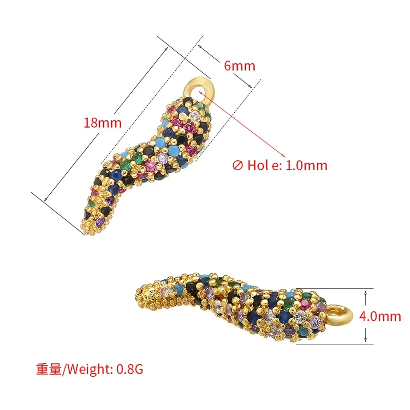 ZHUKOU 6x18 мм латунная Хрустальная подвеска в виде растения с перцем женское