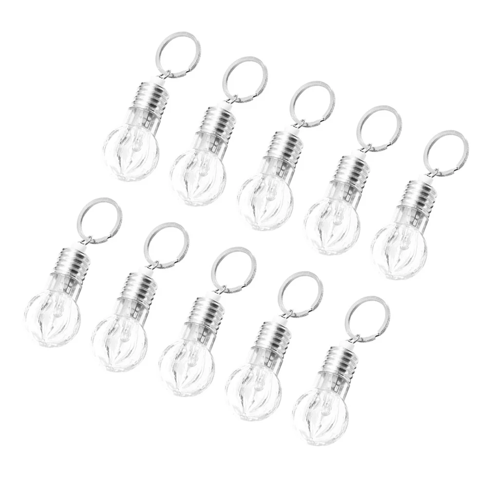 

10 Pcs Colorful Changing Key Chain LED Bulb Bulbs Unique Design Keychain Light Clear Lamp Torch Keyring