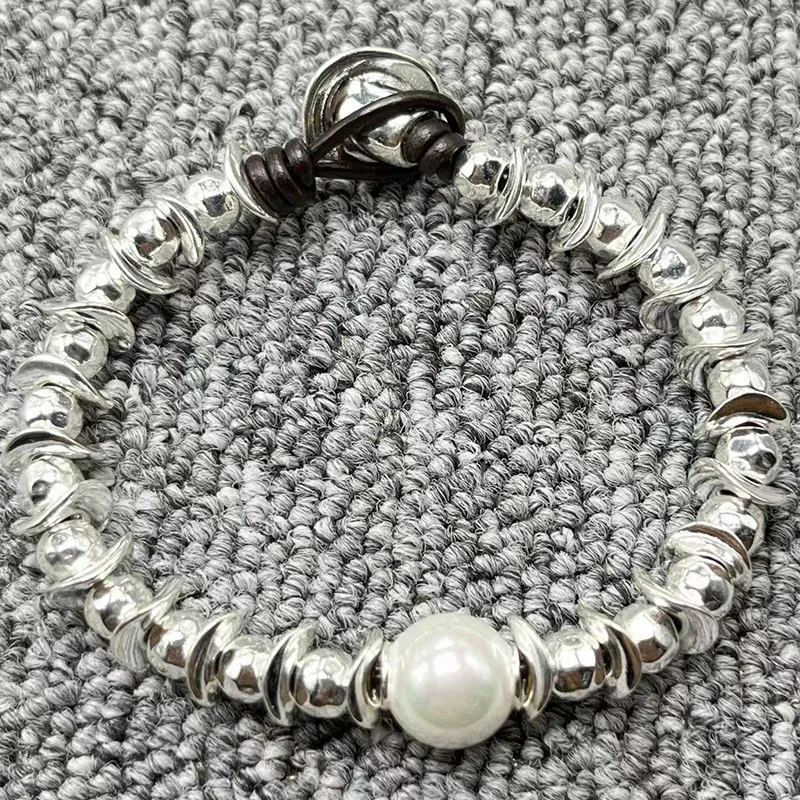 

2022 new UNOde50 exquisite fashion electroplating 925 luxury exaggerated pearl bracelet holiday jewelry gifts