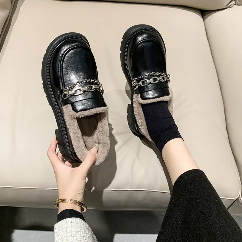 

Туфли женские мягкие на платформе, без застежки, на плюшевой подкладке