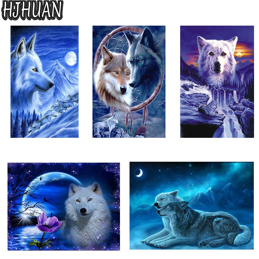 

Алмазная 5D Вышивка «Луна», «волк», «Снег»