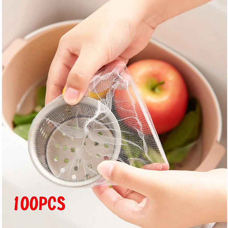 

100/200/300 шт., мелкосетчатый фильтр для раковины, кухонный одноразовый канализационный сетчатый мешок для мусора, антизасоряющийся фильтр, сливное отверстие, антиблокирующий