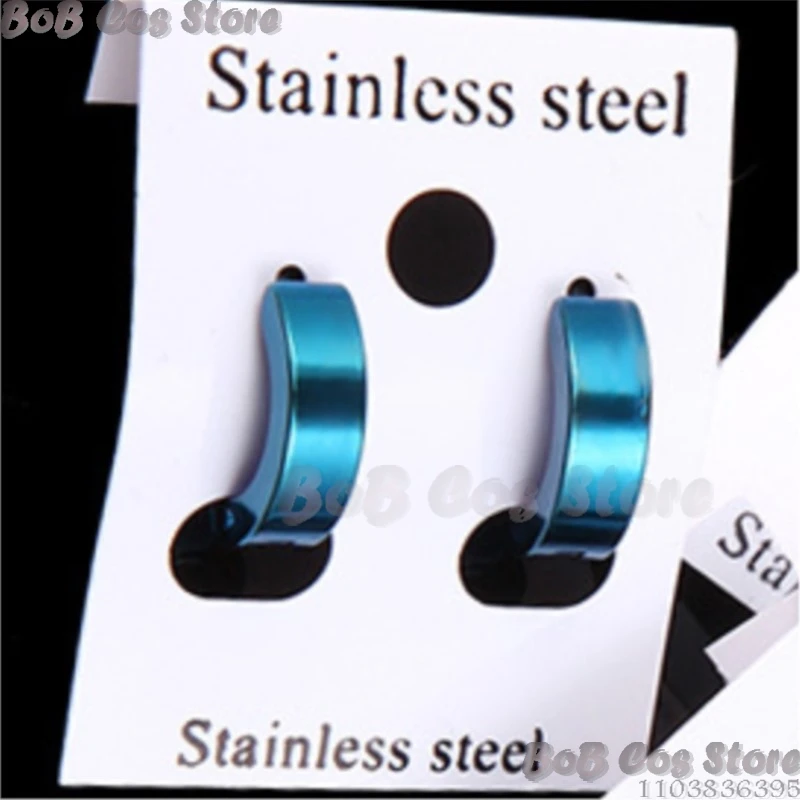 Jiji Аниме DAN DA Jin Enjoji Косплей Красно-коричневый парик Опора Синие серьги Хэллоуин