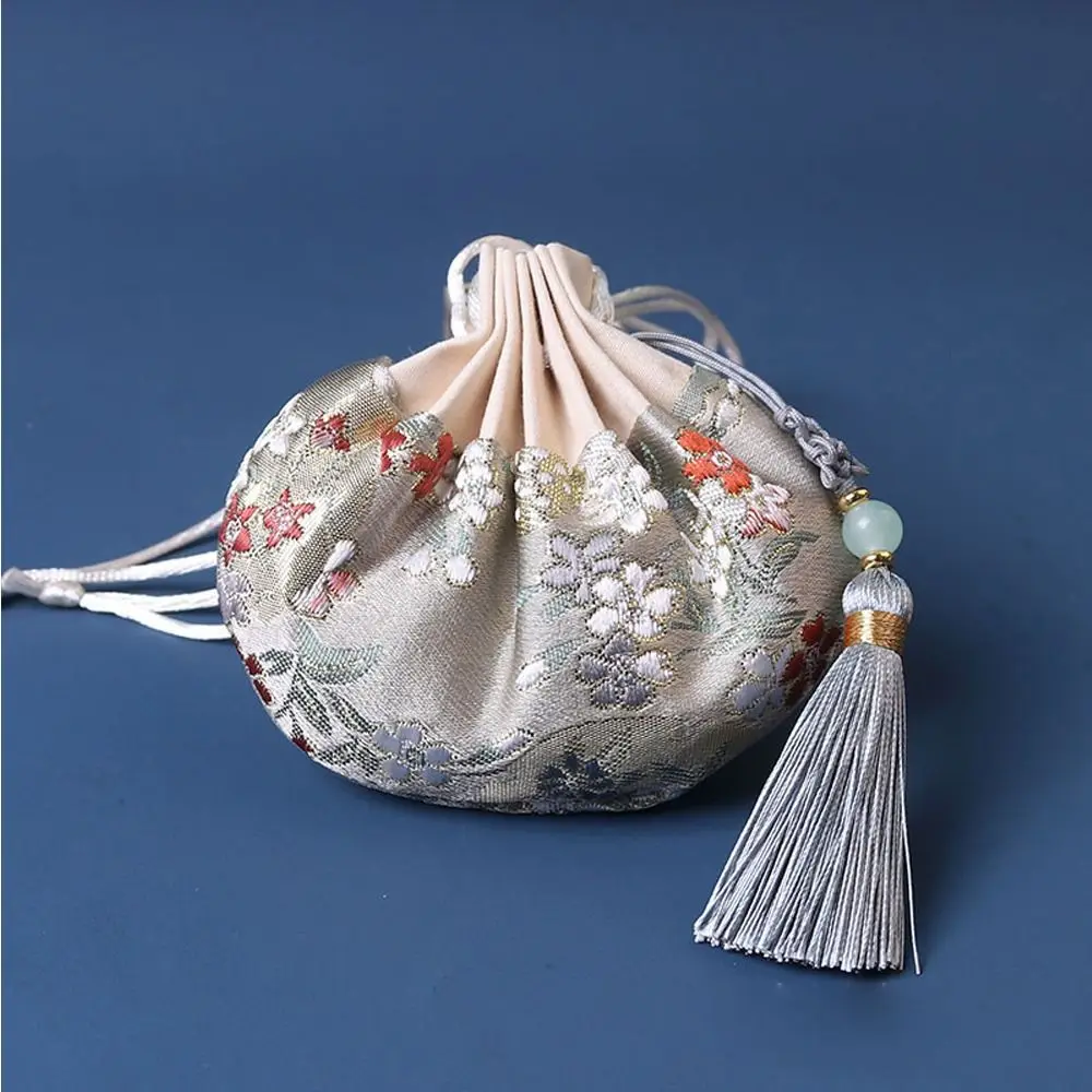 Chinese Style Empty Sachet Purse Pouch Drawstring Women Tassel Jewelry Storage Bag Multi-color Embroidery Cloth Jewelry Pouch