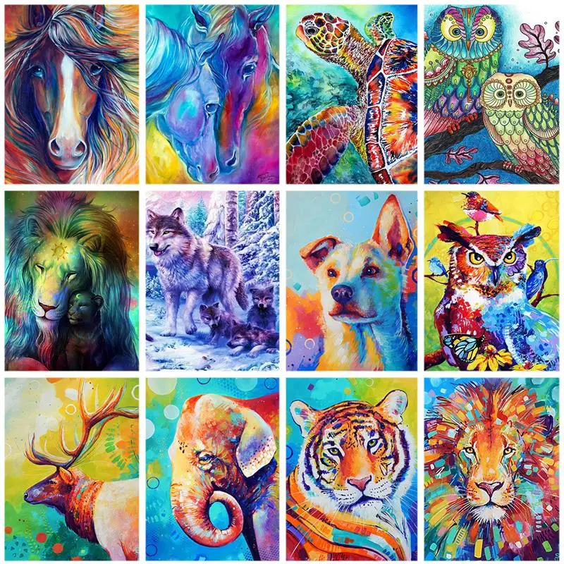

Алмазная 5D картина MAXMPUP с животными, Сова, лошадь, черепаха, Лев, слон, круглая вышивка, мозаика, вышивка крестиком, краска для домашнего декора