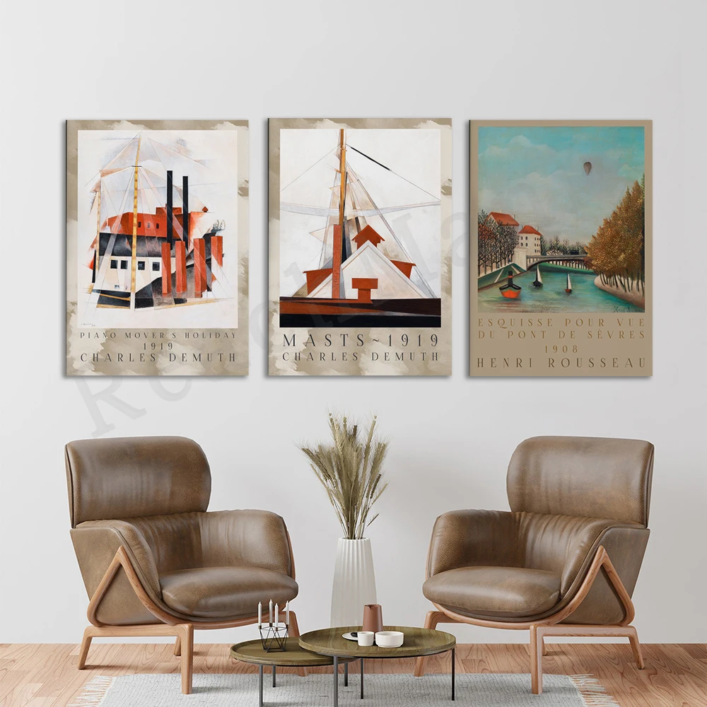 

Винтажные художественные постеры, принты Гери Руссо, рельефные принты, Богемские настенные художественные принты, ландшафтные принты