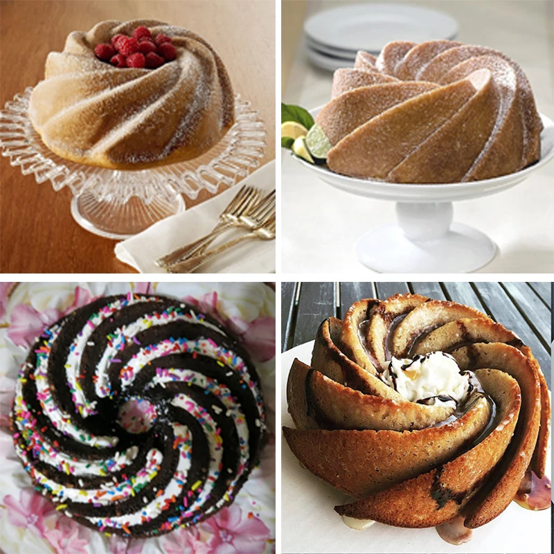 Big Swirl Shape Silicone Cake Mould DIY Baking Dish Butter Form Bakery Mold Kitchen Bakeware Cake Decoration Tools images - 6